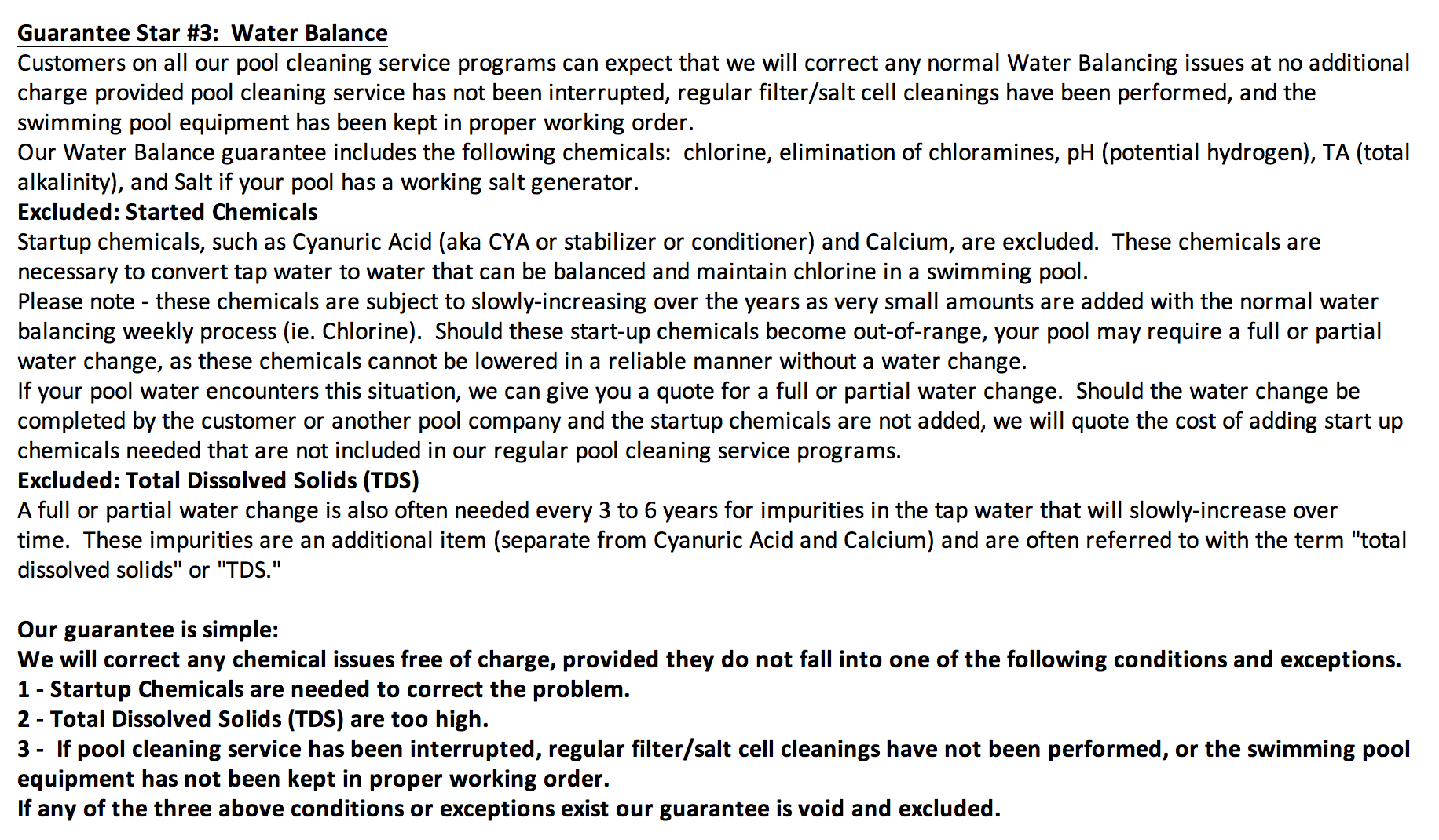 7 Star Delvalle Pool Service Guarantee